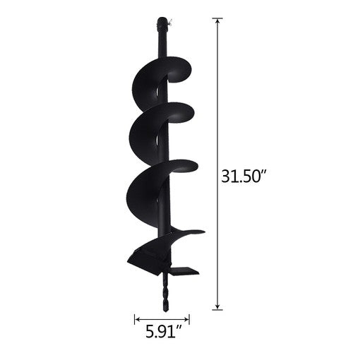DURAFORCE 6" Earth Auger Drill Bits for Gas Powered Post Fence Hole Digger Cast Steel