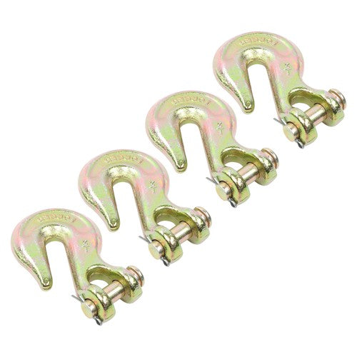DURAFORCE 4Pcs 1/2" Clevis Grab Hook G70 Forged Steel Chain Hook Fracture Strength 48000lb