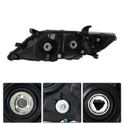 DURAFORCE Headlights Black Fog Lights+Switch Kit For 10-11 Toyota Camry SE Left+Right Side