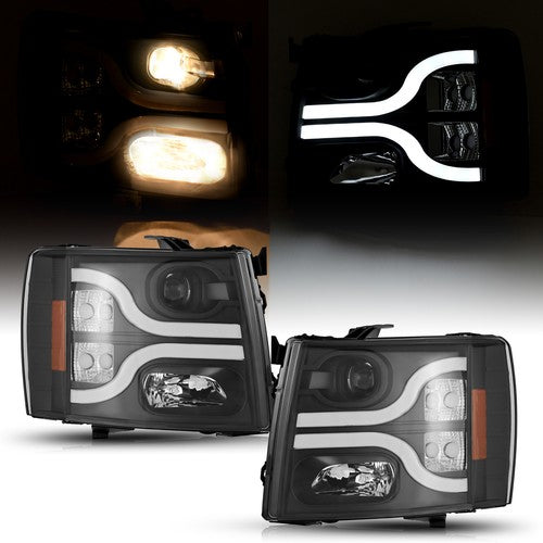 Projector Headlights Lamp LED for 2007-2013 Chevy Silverado 1500 2500 3500 HD
