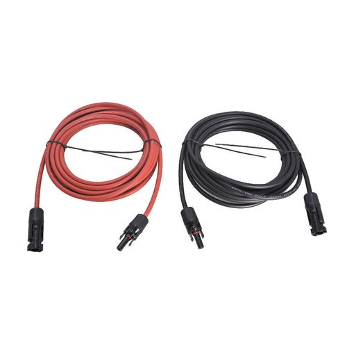 DURAFORCE 1 Pair 12AWG Black + Red Solar Panel Extension Cable Wire Connector