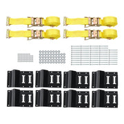 DURAFORCE Galvanized Bolts E-Track Mounting Kit w/4 Polyester Straps & 8 Steel Wheel Chock