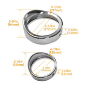 DURAFORCE 7" Headlight 4.5" Fog Light Visor Trim Ring Bezel Cover For Harley Dyna Softail