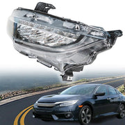 DURAFORCE LED Headlight Headlamp Clear Housing For Honda Civic 2016-2019 Driver/Left Side