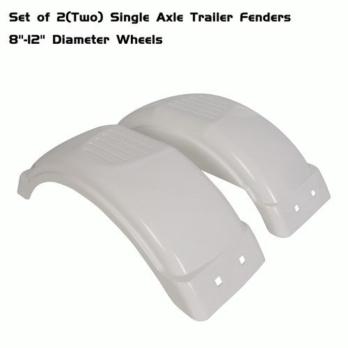 Set of 2 PWC Jet Single Axle Trailer Fenders with Step for 8-12 Inch Tire