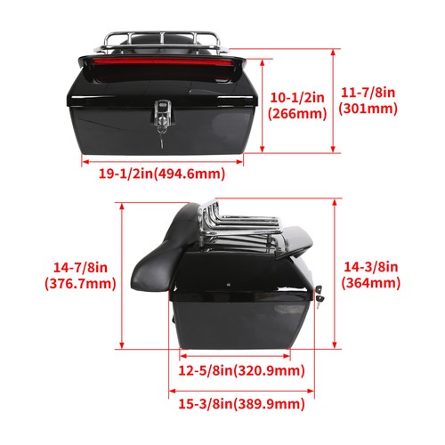 DURAFORCE For Touring Universal Luggage Trunk & Tail Light & Backrest & Luggage Rack