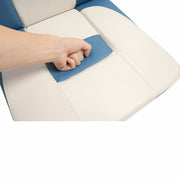 DURAFORCE White+Blue Low Back Folding Fishing Seat Captain Chair Boat Seat Foam Padding