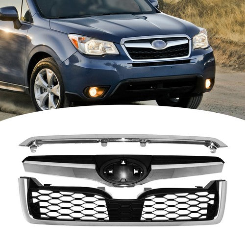 DURAFORCE Front Chrome Factory OE Style Grille Grill for Subaru Forester 2014-2018 2017