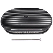 DURAFORCE 15" Oval Full Finned Black Aluminum Air Cleaner Filter For SBC BBC Chevy 350 305