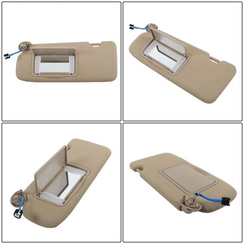 DURAFORCE Beige Plastic Driver Side Sunvisor With Lights And Mirror For 17-22 Honda CR-V