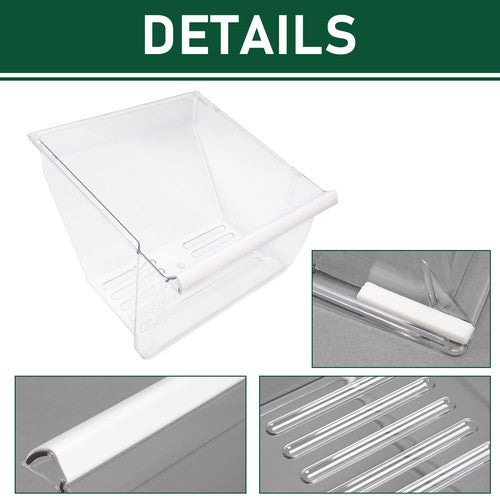 DURAFORCE Clear Crisper Pan Bottom Drawer For Whirlpool Refrigerator WP2188664 2188664