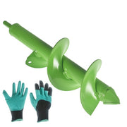 DURAFORCE DIY Garden Auger Lime- 3"x12" Drill Bit Hole Digger With Thickened Spirals Green