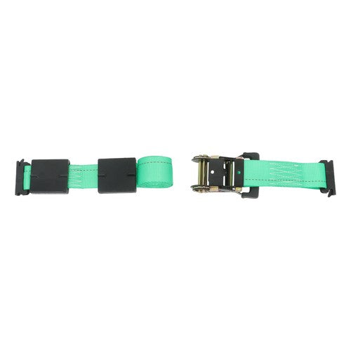 DURAFORCE Heavy Duty E Track System 2 Ratchet Straps 4 Wheel Chocks Mounting Kit Green