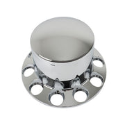 DURAFORCE Semi Truck 33mm Chrome Wheel Axle Covers w/ Hub Caps Lug Nuts