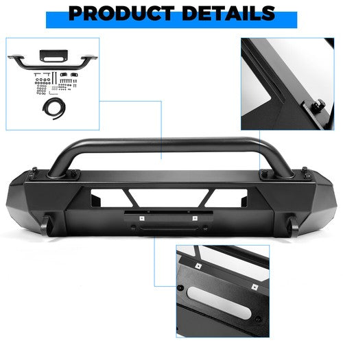 Steel Front Stubby Bumper Guard Bull Bar for Toyota Tacoma 2016-2023