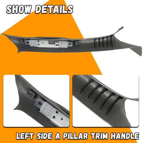 Interior Trim Handle Driver Left Fit for 2004-2008 Ford F-150 Gray