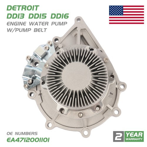DURAFORCE For Detroit DD13 15 16 Variable Speed Water Pump W/Belt EA4722001601 A4712001101