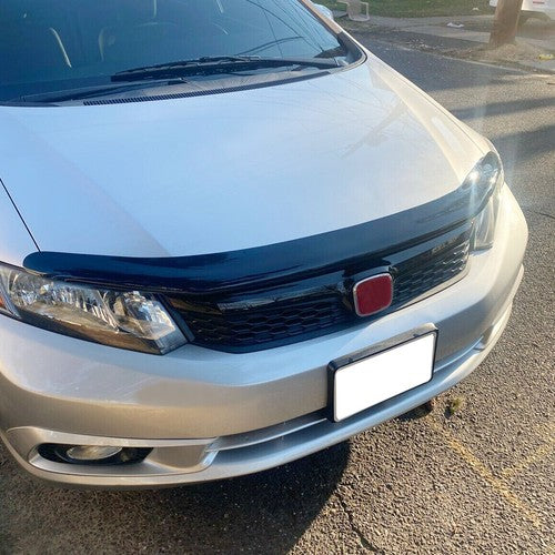 Front Upper Grille Honeycomb Painted Black for Honda Civic 4DR Sedan 2012