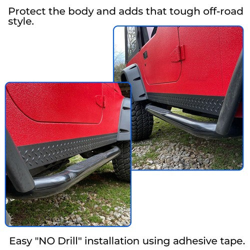 For 1997 2006 Jeep Wrangler TJ 11650 05 LH RH Side Body Armor Rocker Panel Kit