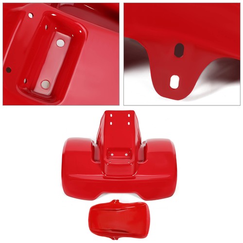 Front and Rear Fender Kit Red Plastic for Honda ATC70 1978 to 1985
