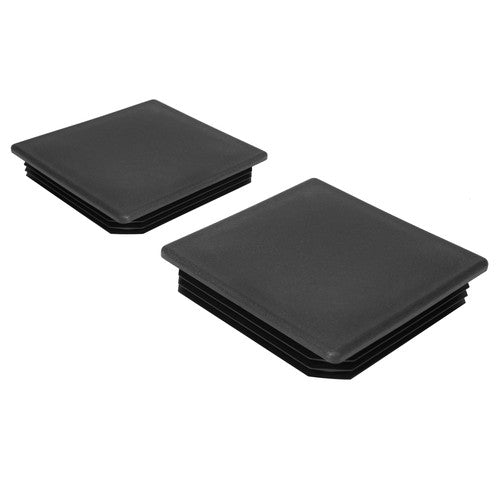 Pair 4 Inch Black Square Rubber Bumper Plug End Cap Cover for RV Camper Trailer