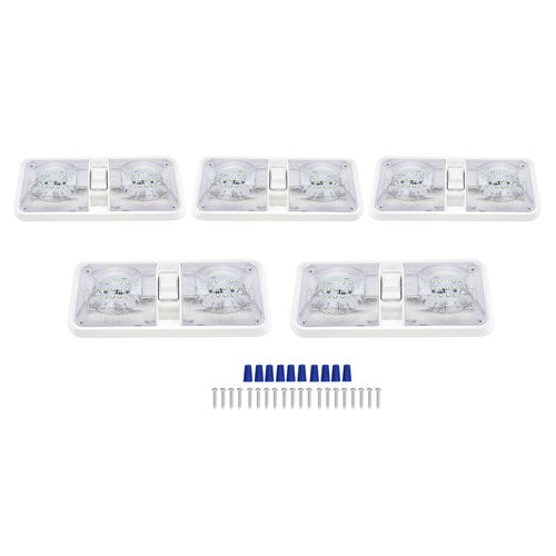 5x RV LED 12V Double Dome Light Ceiling Fixture for Camper Trailer Marine