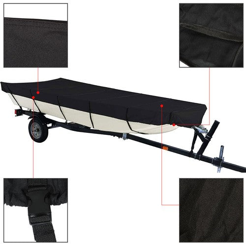 DURAFORCE 16Ft Boat Cover Fits For Water Proof Heavy Duty Trailerable Jon Boat Cover NEW