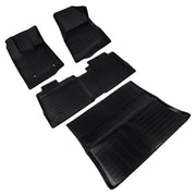 DURAFORCE Front and Second Row Trunk Floor Mats Liners Black for Chevy Equinox GMC Terrain