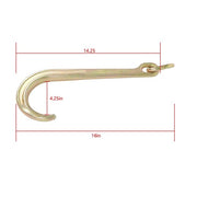 DURAFORCE 1 x J Hook Grade G70 Towing Hooks 15 Inch Roll Back Clevis 5400 Lbs Load Limit