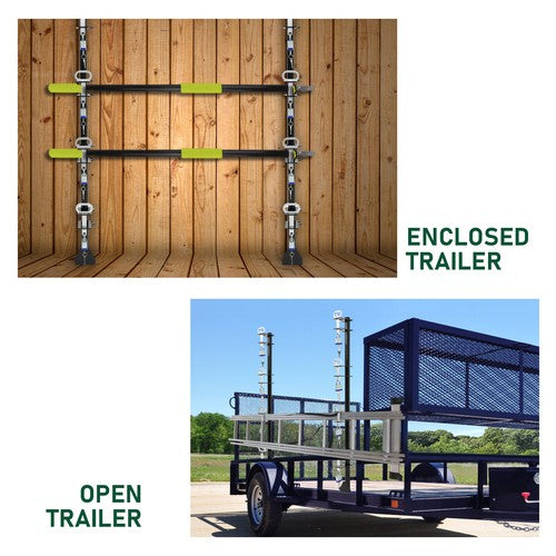 DURAFORCE For Enclosed/Open Trailer Pair 4 Place Lockable Weeder Trimmer Rack Holders