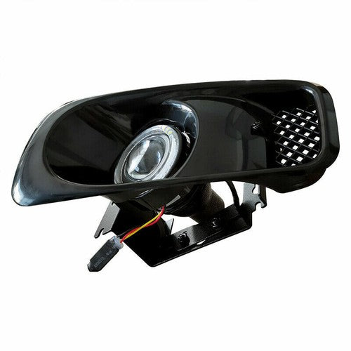 DURAFORCE For 1999-2000 Honda Civic Clear Lens LED Halo Projector Fog Lights Lamps DRL