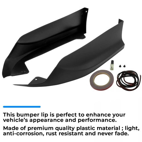 Black Rear Bumper Lip Splitter Spoiler Side Apron for 2016 2017 Honda Accord Sedan