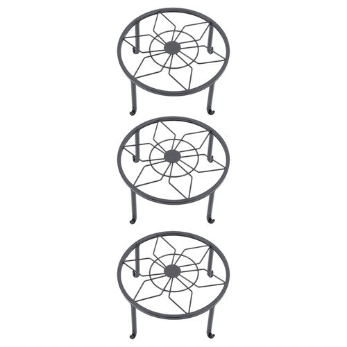 DURAFORCE 3PCS Plant Stand for Flower Pot Potted Holder Indoor Outdoor Metal 9in