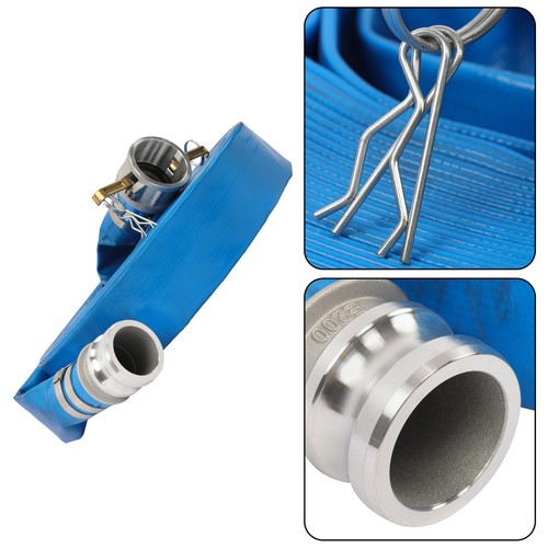 DURAFORCE 2"X100FT Pool Backwash Hose Heavy Duty Reinforced PVC Lay Flat Water Discharge