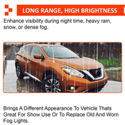 DURAFORCE For 2015-2018 Nissan Murano Fog Lights Lamps Pair Clear Lens w/Switch/Harness
