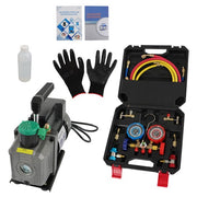 DURAFORCE Vacuum Pump with Manifold Gauge Set & Accessories 1/3hp 4cfm HVAC Auto AC