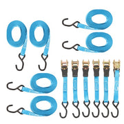 DURAFORCE Ratchet Strap 6 Pcs+Polyester 566lbs Fracture Strength 1700lbs 1in*20ft S Hooks