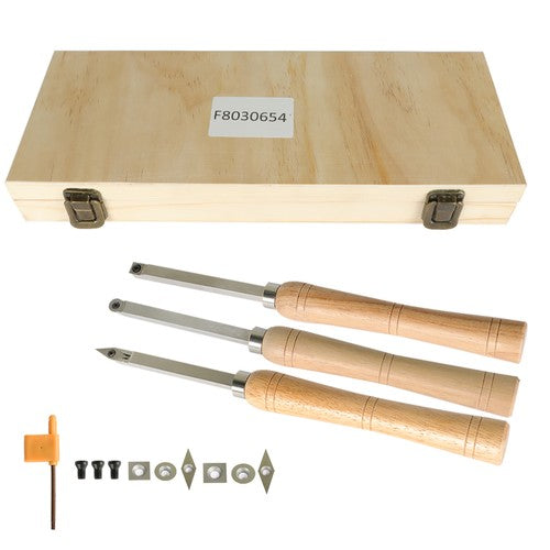 DURAFORCE Carbide Woodturning Tool Mini Size 3 Piece Set Includes Diamond Shape Round