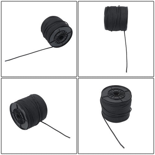 DURAFORCE Black Nylon Solid Braid Rope High UV & Abrasion Resistance 1/4 Inch × 500ft