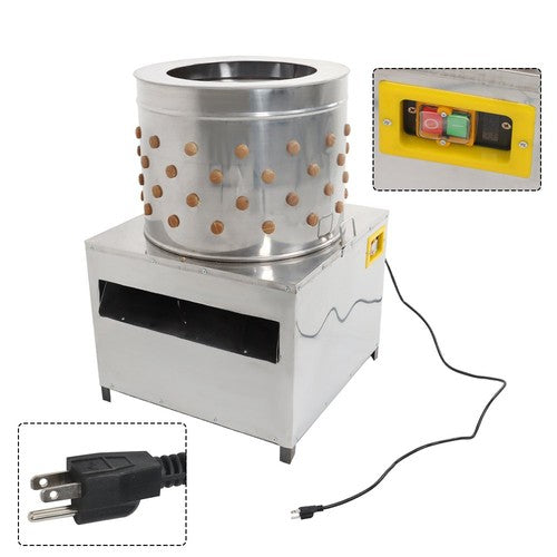 DURAFORCE 1500W Poultry De-Feather Stainless Steel Drum Chicken Plucker Machine 110V 60HZ