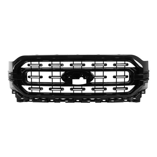 DURAFORCE Glossy Black Front Bumper Grille Grill For 2021 2022 2023 Ford F-150 F150 XLT