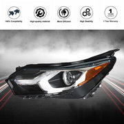 DURAFORCE Halogen Headlight Assembly Chrome Driver Left Side For Chevy Equinox 2018-2019