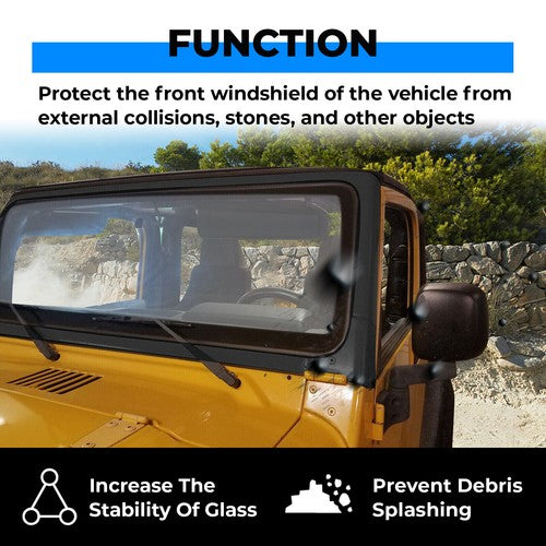Black Front Windshield Frame for 2003-2006 Jeep Wrangler TJ 55395014AB