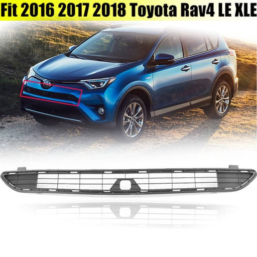 DURAFORCE Front Bumper Black Radiator Center Grille for Toyota Rav4 LE XLE 2016 2017 2018