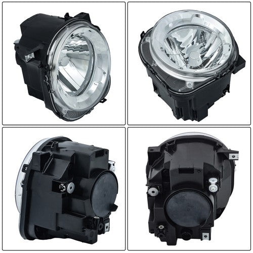 DURAFORCE Left Chrome Headlights For Jeep Renegade 2015-2018 Projector Halogen Headlamps