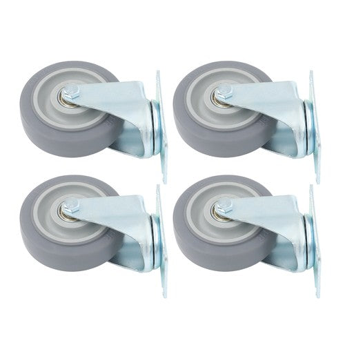 DURAFORCE 4 Pack Grey With Diagonal Bar 1200 Lbs 4 Inch Swivel Caster Wheels Heavy Duty
