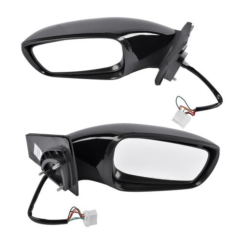 DURAFORCE 2Pcs Black Power Mirrors with Turn Signal Heated for Hyundai Sonata 2011-2014
