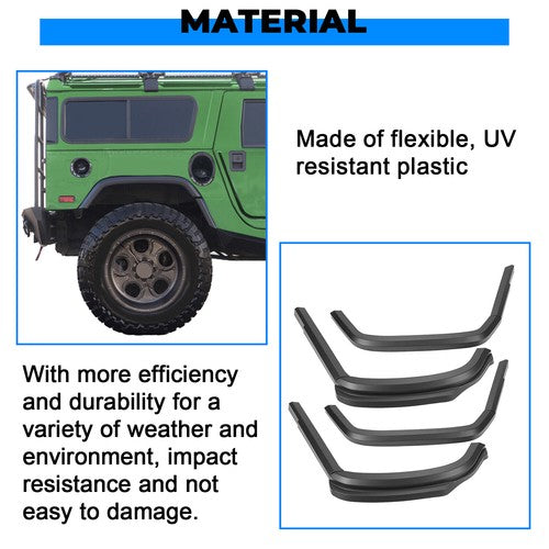 8Pcs Fender Flares Overfender With Hardware For Hummer H1 Humvee HMMWV