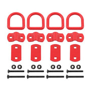 DURAFORCE 4 Pack 1/2 Inch Heavy Duty Bolt-On Forged D Ring 12000Lbs Break Strength Red