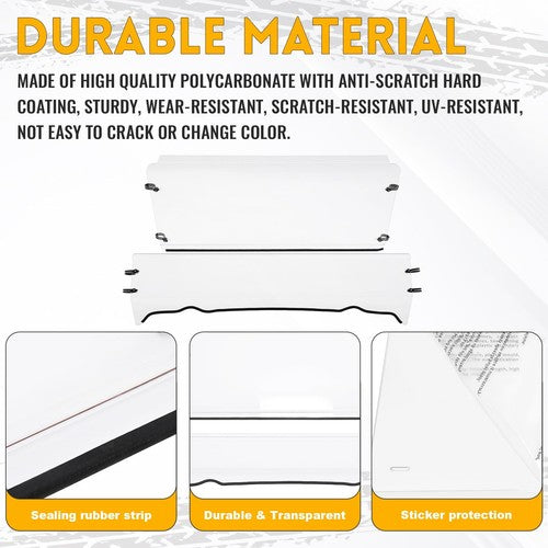 DURAFORCE For 2009-2014 Polaris Ranger 500/800 XP Full Size Polycarbonate Clear Windshield